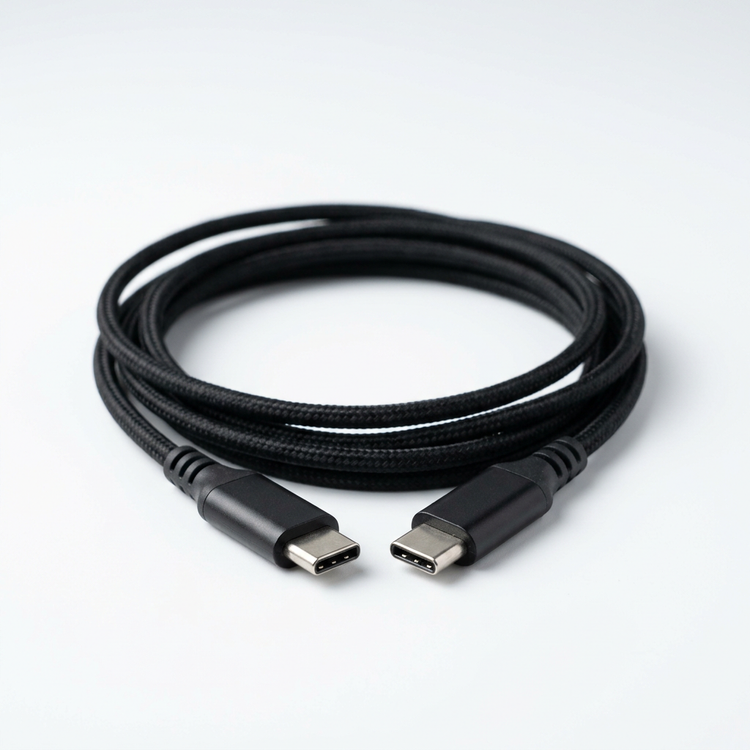 Câble USB-C vers USB-C noir pour téléphone Samsung
