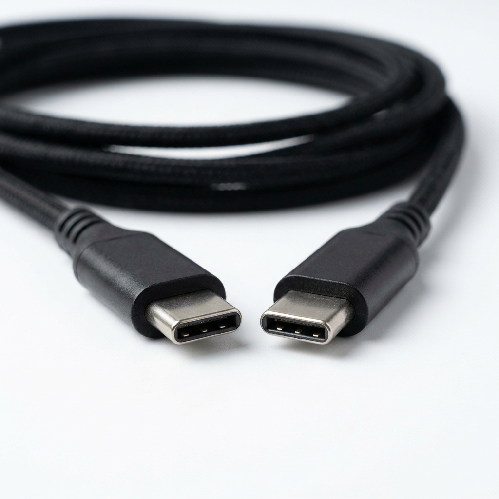 Connecteurs USB-C du câble en gros plan